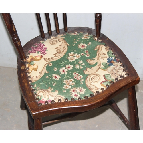 41 - 2 antique bedroom chairs and a mahogany cased bidet, bidet approx 57cm wide x 36cm deep x 46cm tall