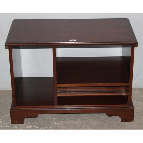 46 - A dark wood media unit or coffee table, approx 80cm wide x 43cm deep x 58cm tall