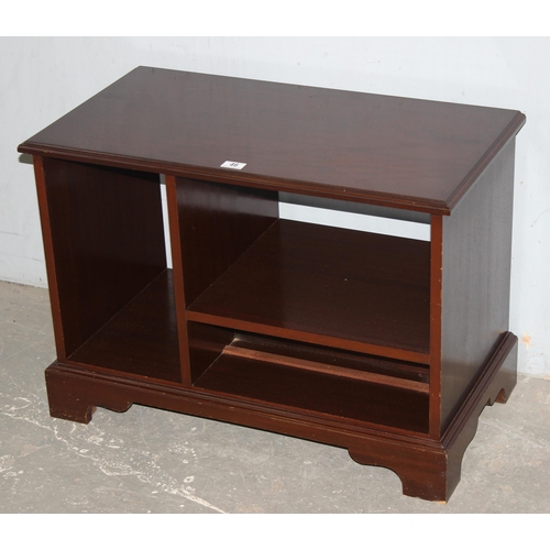 46 - A dark wood media unit or coffee table, approx 80cm wide x 43cm deep x 58cm tall