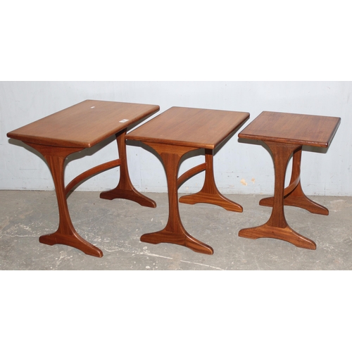 50 - A retro G-Plan style nest of 3 tables, largest approx 56cm wide x 41cm deep x 52cm tall