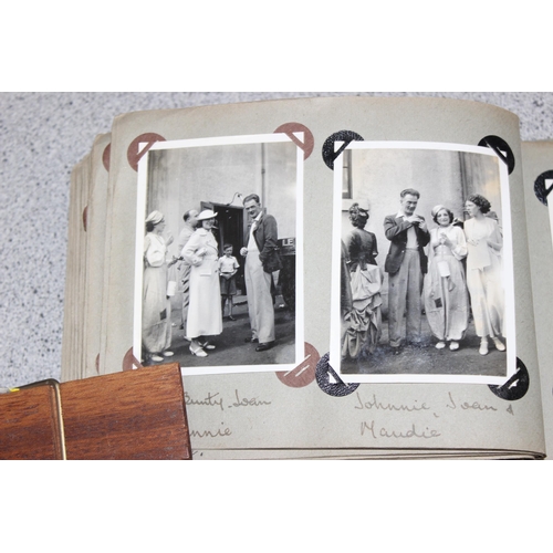 500 - A vintage photograph album depicting scenes of actors and some photographs of Blitz bomb damage duri... 