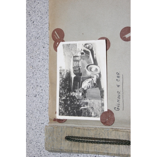 500 - A vintage photograph album depicting scenes of actors and some photographs of Blitz bomb damage duri... 