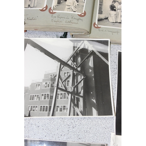 500 - A vintage photograph album depicting scenes of actors and some photographs of Blitz bomb damage duri... 