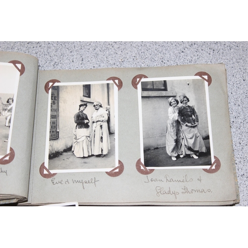 500 - A vintage photograph album depicting scenes of actors and some photographs of Blitz bomb damage duri... 