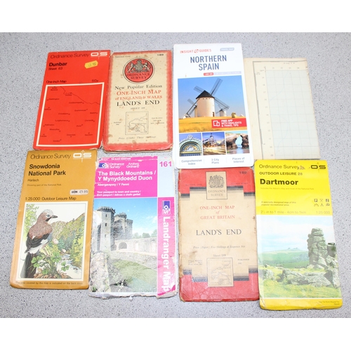 501 - Mixed lot of ephemera and other items to incl maps, Ordnance Survey maps, binoculars, satchel, woode... 