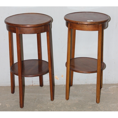 68 - A matched pair of modern mahogany side tables or plant stands, largest approx 33cm diameter x 64cm t... 