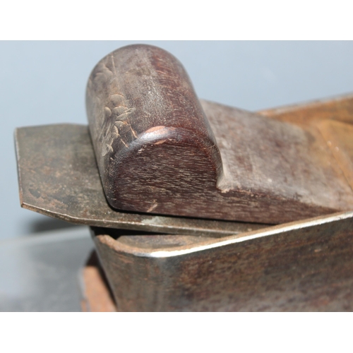 804 - An unmarked 19th century steel and wooden mitre plane with Tyzack blade, unusual form but of high qu... 