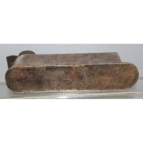 804 - An unmarked 19th century steel and wooden mitre plane with Tyzack blade, unusual form but of high qu... 