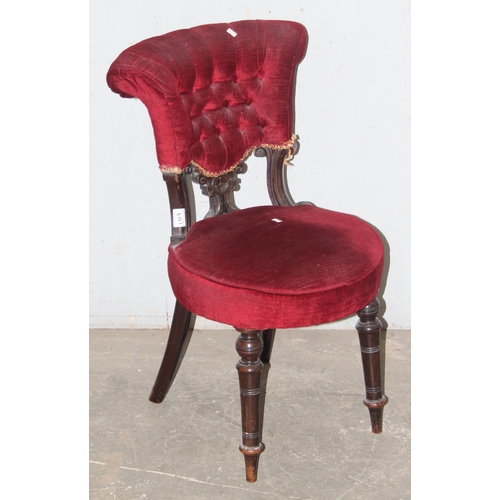 101 - 2 unusual antique red upholstered chairs