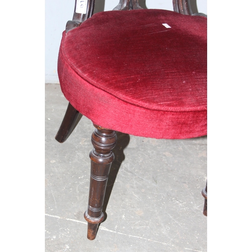 101 - 2 unusual antique red upholstered chairs