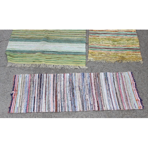 206 - 4 Swedish rag rugs, largest approx 215cm x 140cm