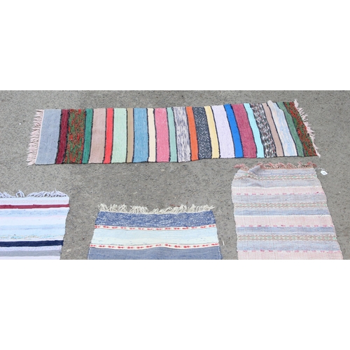 207 - 4 Swedish rag runner rugs, largest approx 320cm x 60cm