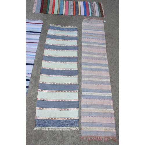 207 - 4 Swedish rag runner rugs, largest approx 320cm x 60cm