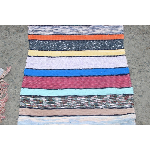 207 - 4 Swedish rag runner rugs, largest approx 320cm x 60cm