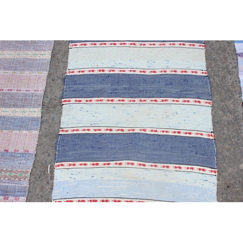 207 - 4 Swedish rag runner rugs, largest approx 320cm x 60cm