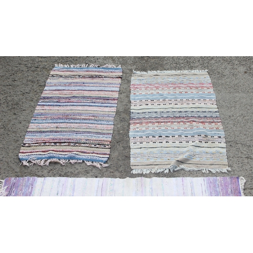 208 - 5 Swedish rag rugs, largest approx 220cm x 90cm