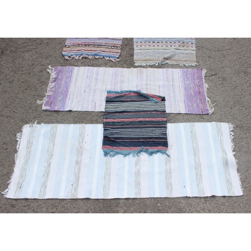 208 - 5 Swedish rag rugs, largest approx 220cm x 90cm