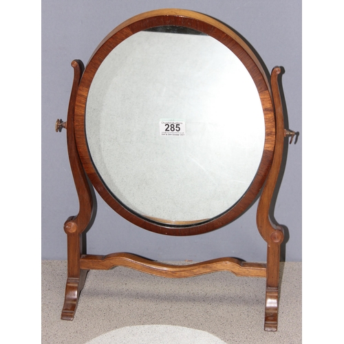 285 - Edwardian oval-shaped dressing-table top swing mirror, approx 46cm H