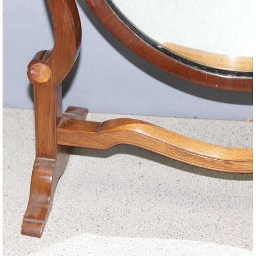 285 - Edwardian oval-shaped dressing-table top swing mirror, approx 46cm H