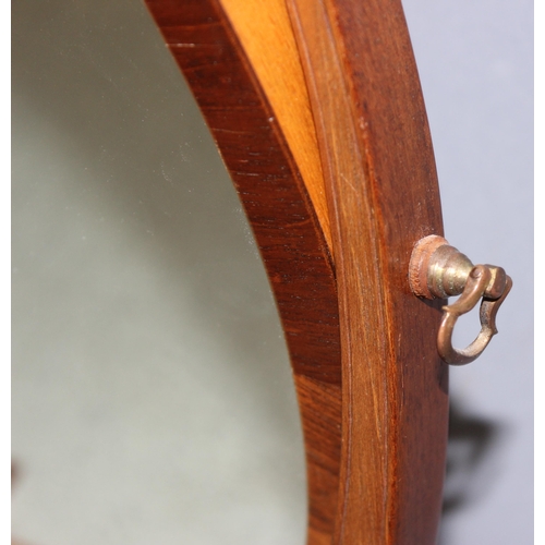 285 - Edwardian oval-shaped dressing-table top swing mirror, approx 46cm H