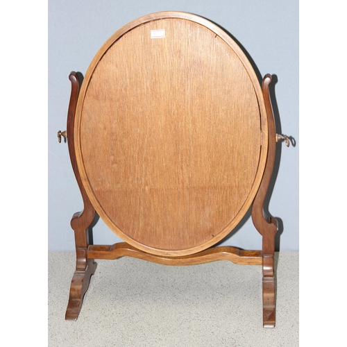 285 - Edwardian oval-shaped dressing-table top swing mirror, approx 46cm H