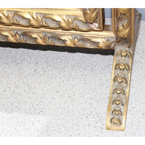 286 - Vintage gilt framed table-top swing mirror with leaf and ribbon design, approx 54cm H