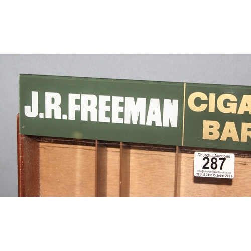 287 - J.R. Freeman vintage wooden framed free standing/wall mounted “Cigar Bar” shop advertising display c... 