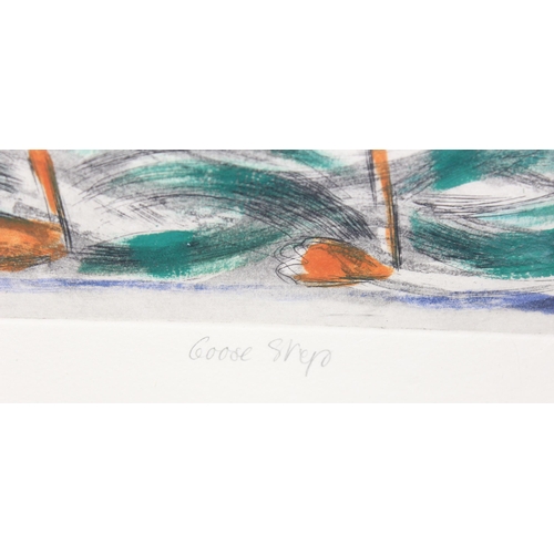 432 - 2 prints to incl a limited edition (13/30) entitled 'Goose Steps', signed in pencil Patricia Shaw, 1... 