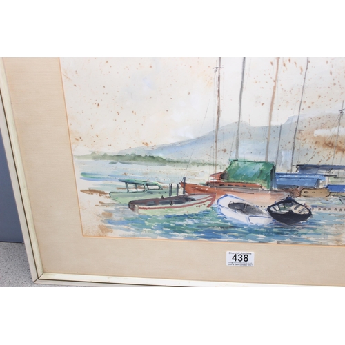 438 - Original watercolour of a marine scene, indistinctly signed but marked verso 'Gua de loupe, Aug 1960... 