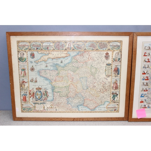 439 - 4 x antique and later maps to incl Oxfordshire, Amsterdam, Paris and Europe, largest approx 67cm x 5... 