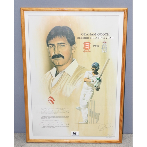 701 - Signed Limited edition (108/500) print of English cricketer Graham Gooch - his record breaking year ... 