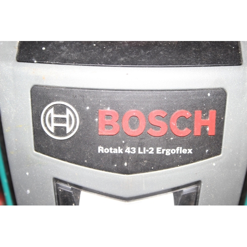 811 - A Bosch Rotak 43 Li Ergoflex 36V cordless rotary lawnmower powered by lithium ion battery including ... 