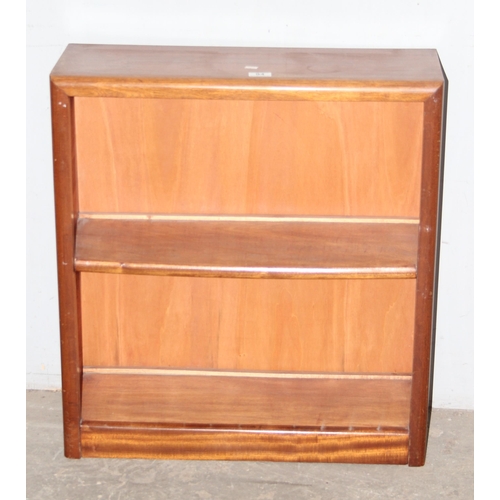 94 - A small retro wooden bookcase, approx 67cm wide x 25cm deep x 73cm tall