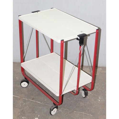 98 - A retro 1980's folding drinks trolley in the style of FRZ of West Germany by Louis Lepiox, approx 63... 