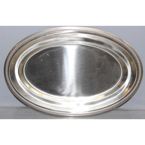 1026 - Qty of silver-plated items to incl serving platter, cutlery, drinking cup etc, approx 2.5kg gross