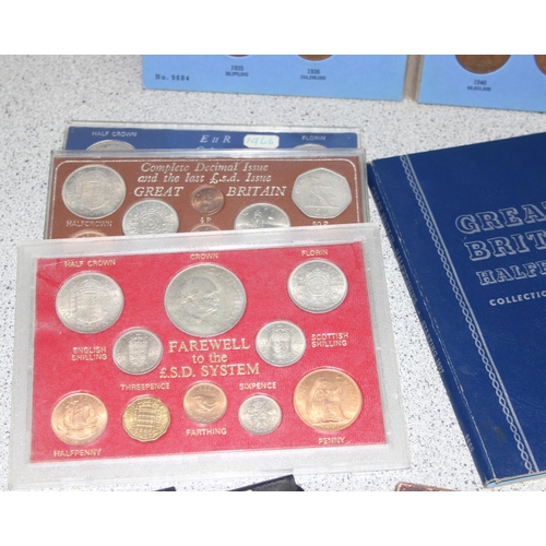 1237 - Qty of assorted coins to inc 4 Whitman albums with some contents, 3 uncirculated coin sets and comme... 