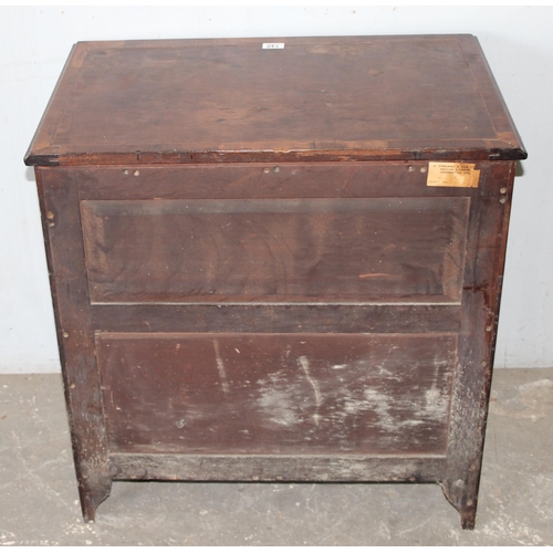 140 - An antique mahogany chest of drawers of unusual 2 over 2 over 2 form, approx 75cm wide x 49cm deep x... 