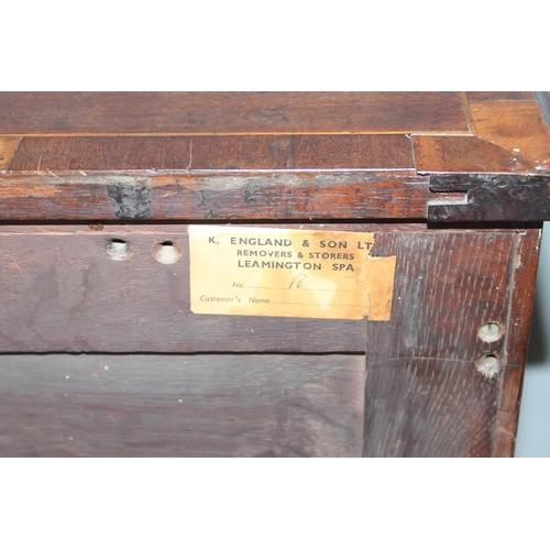 140 - An antique mahogany chest of drawers of unusual 2 over 2 over 2 form, approx 75cm wide x 49cm deep x... 