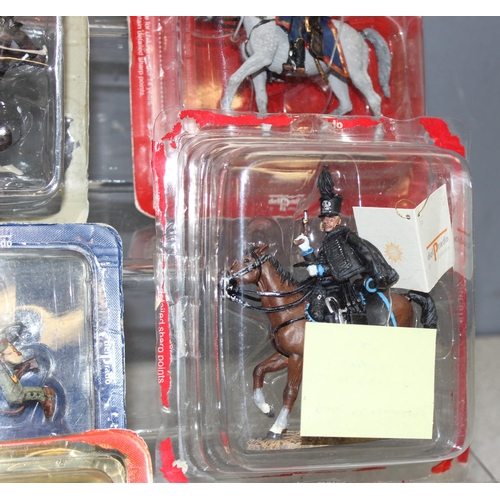 1540 - Qty of diecast figures, mostly cavalry, in blister packs by Delprado ltd