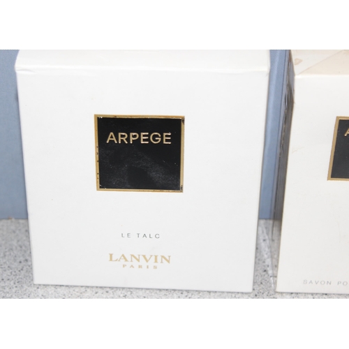 1655 - Eau Arpege Lanvin Paris, 3 boxed items to inc an atomiser with some contents, le talc and Savon