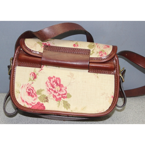 222 - Boxed 'Marlborough World' leather and floral canvas handbag