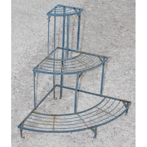 316 - 3 tiered metal plant pot stand, approx 74cm tall