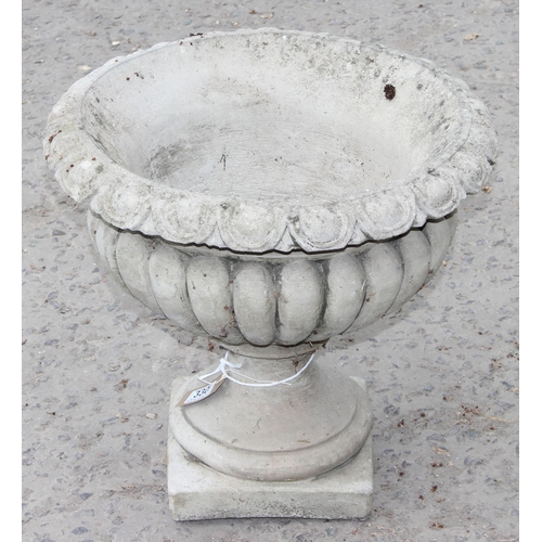 330 - A cast concrete classical style garden urn, approx 45cm x 45cm