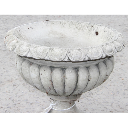 330 - A cast concrete classical style garden urn, approx 45cm x 45cm