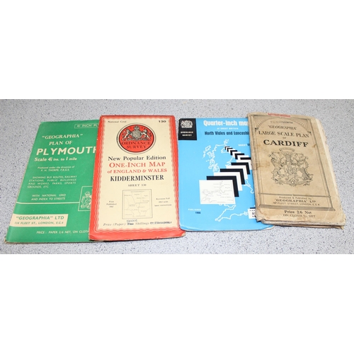 528 - Qty of vintage Ordnance Survey maps, mostly of Southern England and Wales