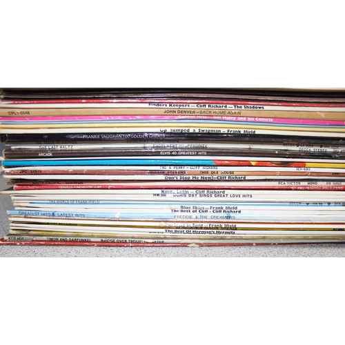 604 - Qty of vintage LP vinyl records to incl Abba, Boney M, Cliff Richard, Elvis Presley, Tom Jones etc