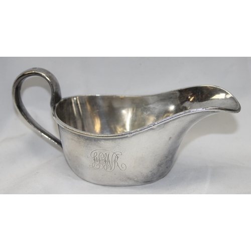 704 - A rare L&SWR (LSWR) silver plated gravy or sauce boat, late 19th or early 20th century, approx 17cm ... 