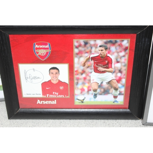 710 - Assorted memorabilia items for the Arsenal football team, incl caricatures in frames