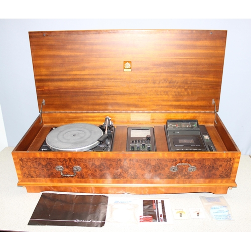 753 - Vintage Dynatron music centre, model GC 1010 PW with integrated Garrard 35SB turntable, approx 97cm ... 