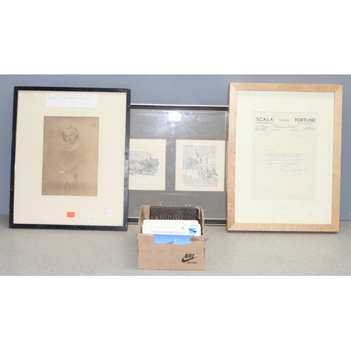 455 - A framed set of 4 WWI related prints, 2 after C. Shaw, approx 89cm x 36cm and a further print after ... 